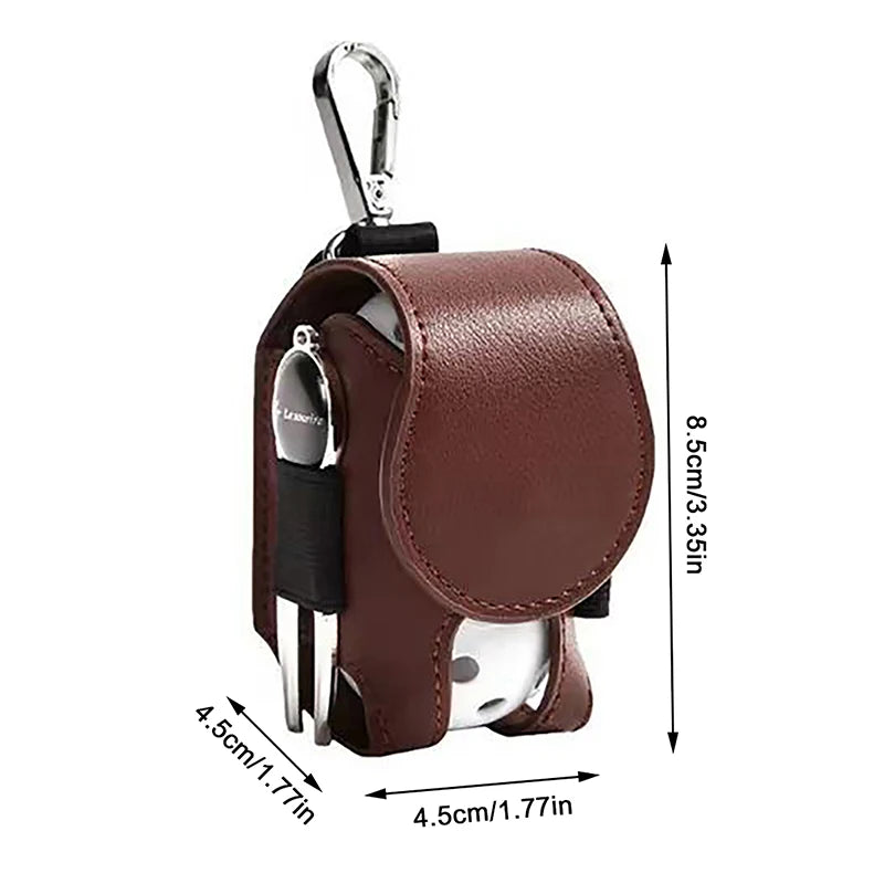 1pc Mini Golf Double Ball Bag PU Small Waist Pouch Holder for Golf Balls and Tees Accessory Oasis Select