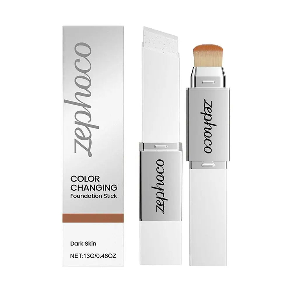 2-in-1 Color-Changing Foundation Stick Foundation 3 Colors Liquid Lightweight Moisturizing Brightening Matte for All Skin Types Oasis Select dark skin