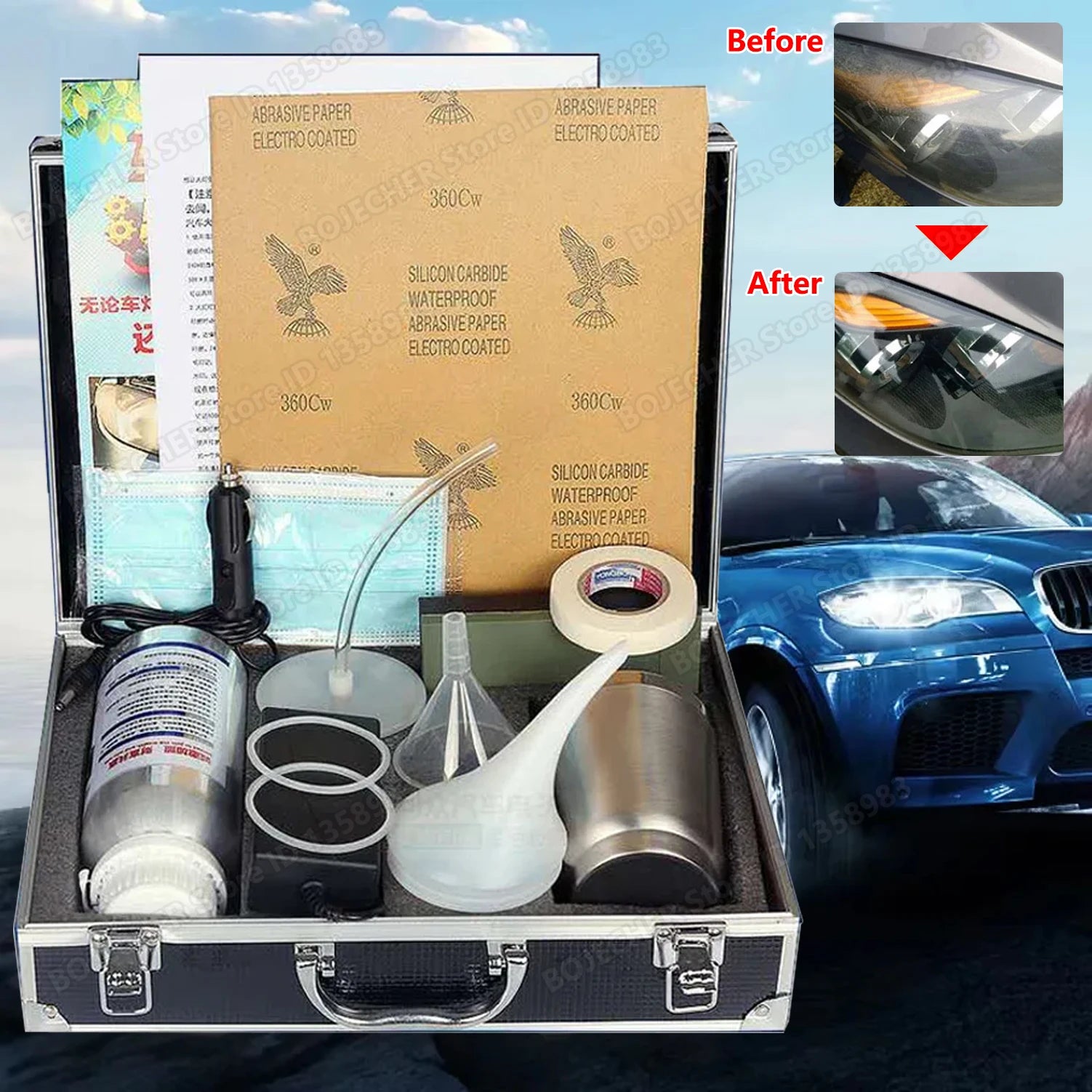 Car Headlight Polish Restoration Kit Car Headlamp Repair Renovation Kit 50ml/100ml Headlights Liquid Polymer Clean Auto Tool Set Oasis Select