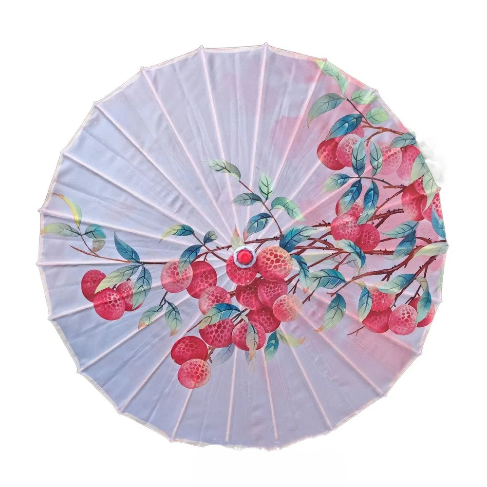 Handmade Silk Cloth Women Umbrella Waterproof Rain Proof Chinese Oil Paper Umbrella Decorative Ancient Dance Umbrella Oasis Select Style 44