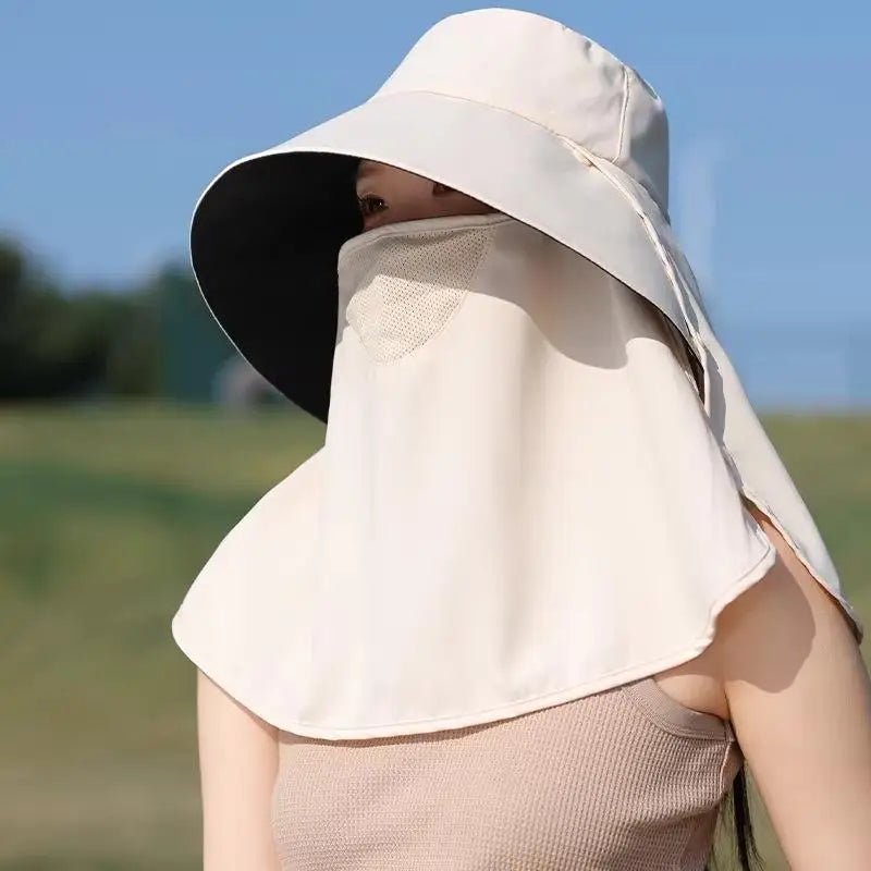 Wide Brim Sunscreen Fisherman Hat for Women Men Outdoor Lightweight UV Protection Sun Hat Breathable Summer Beach Accessory Oasis Select Beige