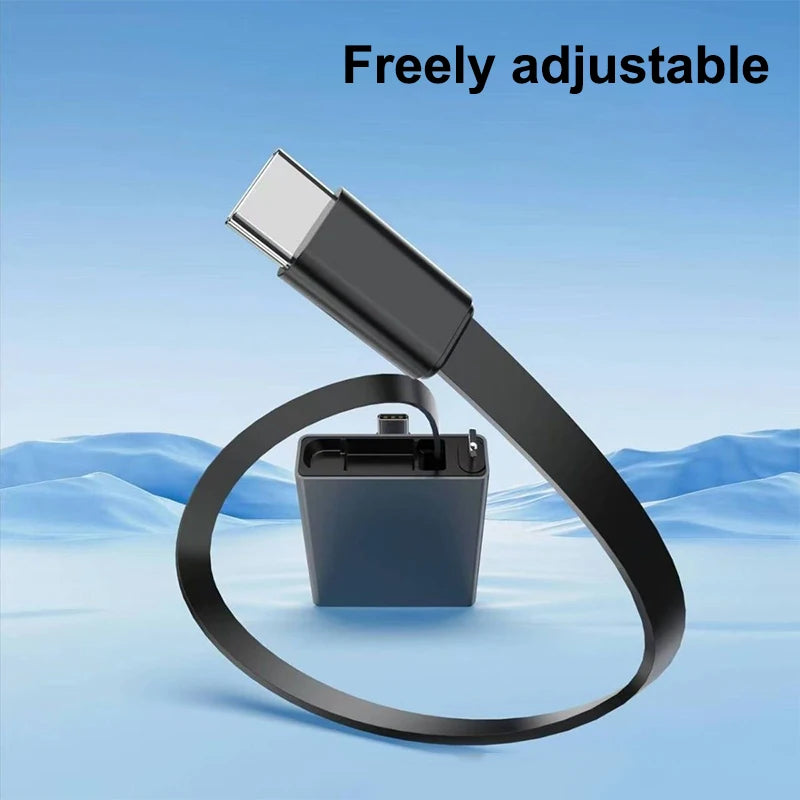 Pd Fast Charging Compatible With Smartphones/Laptops Type-C Single-Pull Data Cable 66W Unidirectional Retractable Charging Cable Oasis Select Default Title