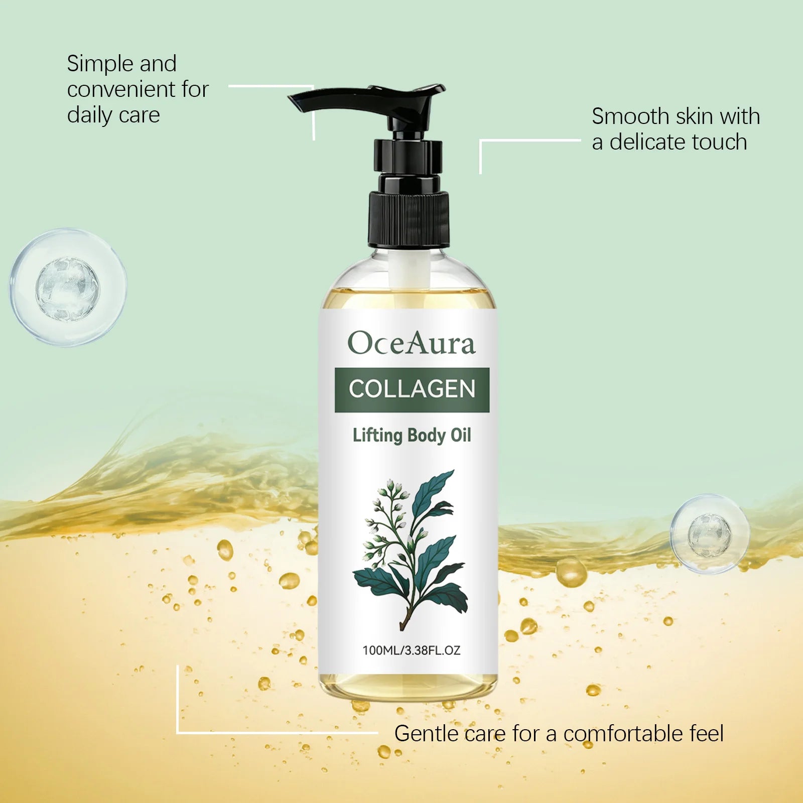 Collagen Lifting Body Oil Firming Hydrating Body Oil for Skin Elasticity Tightening Nourishing Daily Care Massage Essential Oil Oasis Select