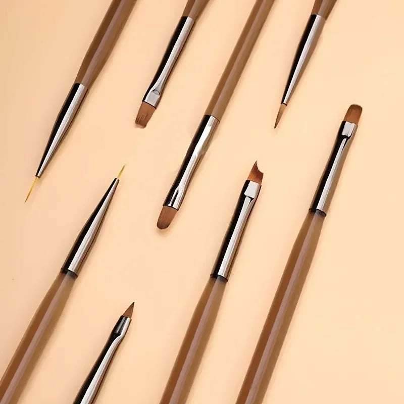 9pcs DIY painting brushes, for watercolor, oil painting, UV gel nail lining, nail acrylic painting brushes, and nail art paintin Oasis Select