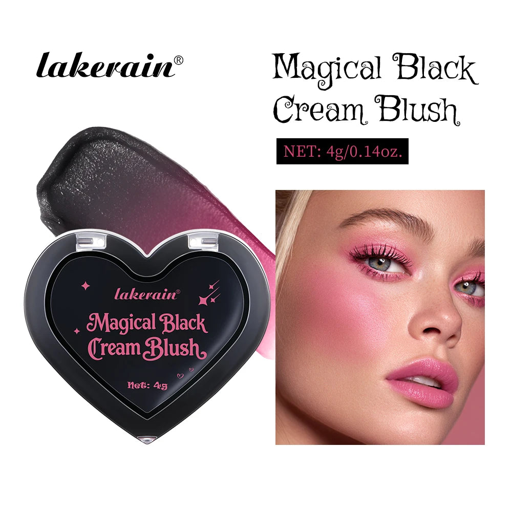 Lakerain Black Cream Blush Color Changeable Body Temperature-Responsive Formula Silky Touch Easy to Spread Facial Lips Eyes Oasis Select Black Cream Blush