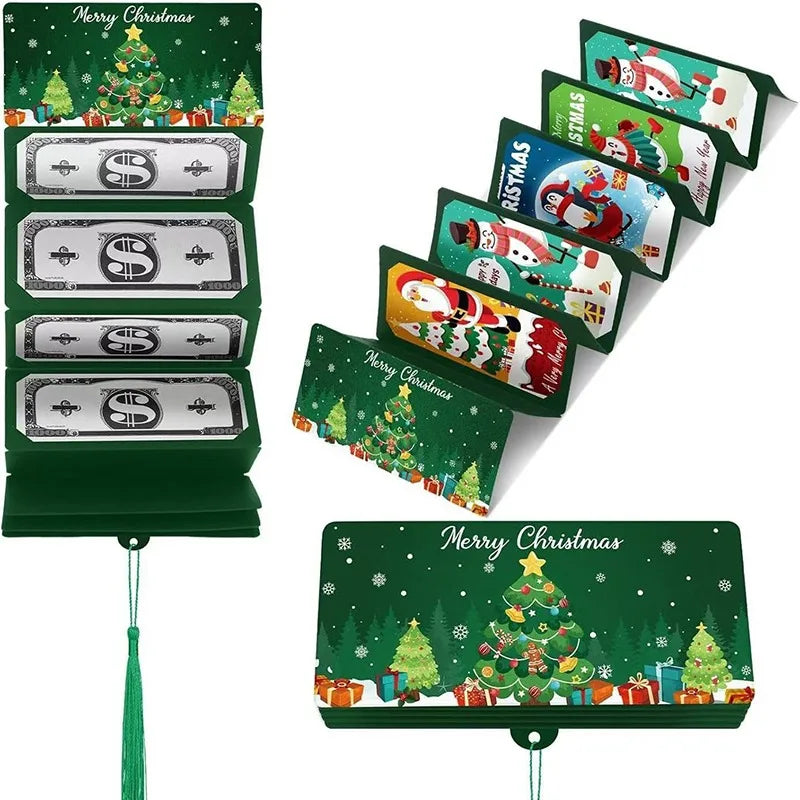 Christmas Money Holder Wallet Red Envelope Christmas Gift Envelope Greeting Card Creative Birthday Folding Cash Holder For Kids Oasis Select