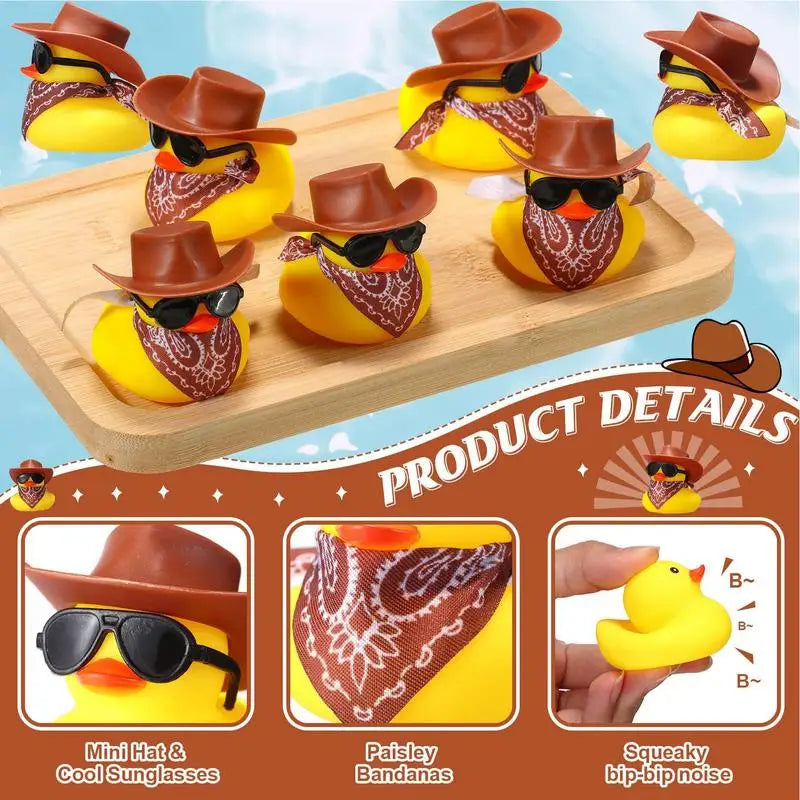 Car Rubber Duck Cowboy Rubber Duck Cool Dashboard Ornament Sunglass Car Duck for Dashboard Toy Car decoration Accessories Oasis Select