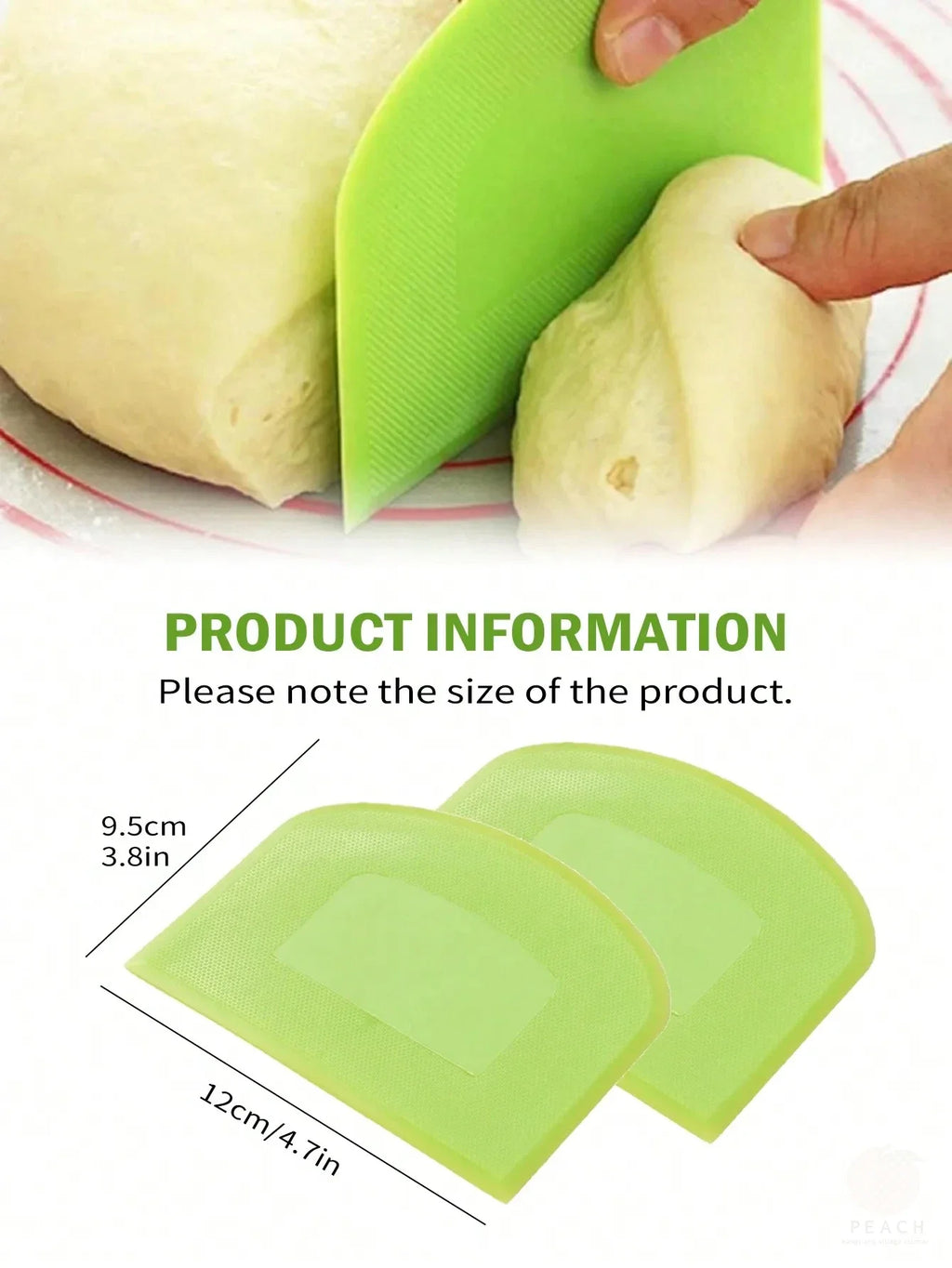2pcs Dough Scraper Bowl Food-safe Plastic Dough Cutter Flexible Bench Multipurpose Food Scrappers for Bread Dough Oasis Select