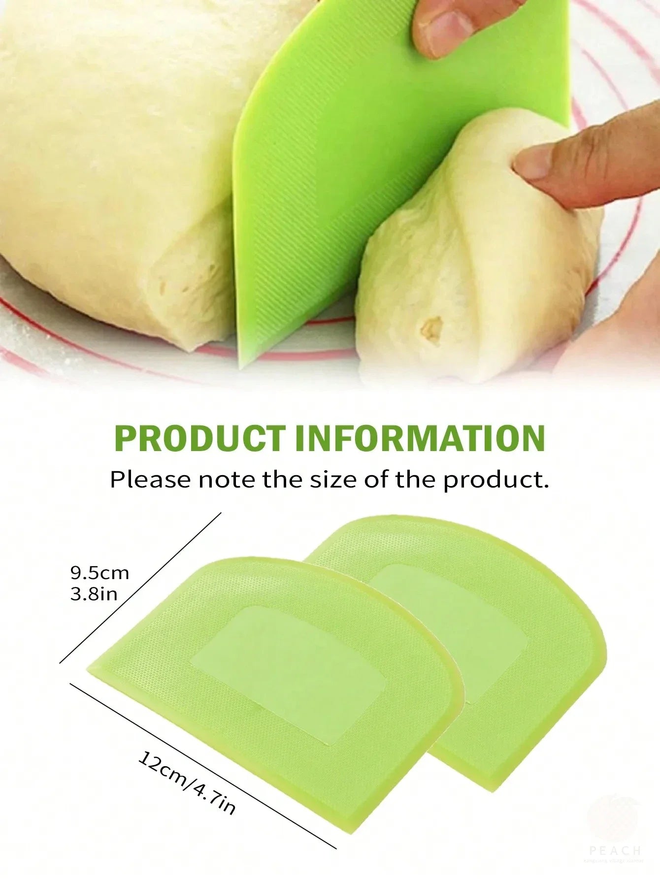 2pcs Dough Scraper Bowl Food-safe Plastic Dough Cutter Flexible Bench Multipurpose Food Scrappers for Bread Dough Oasis Select