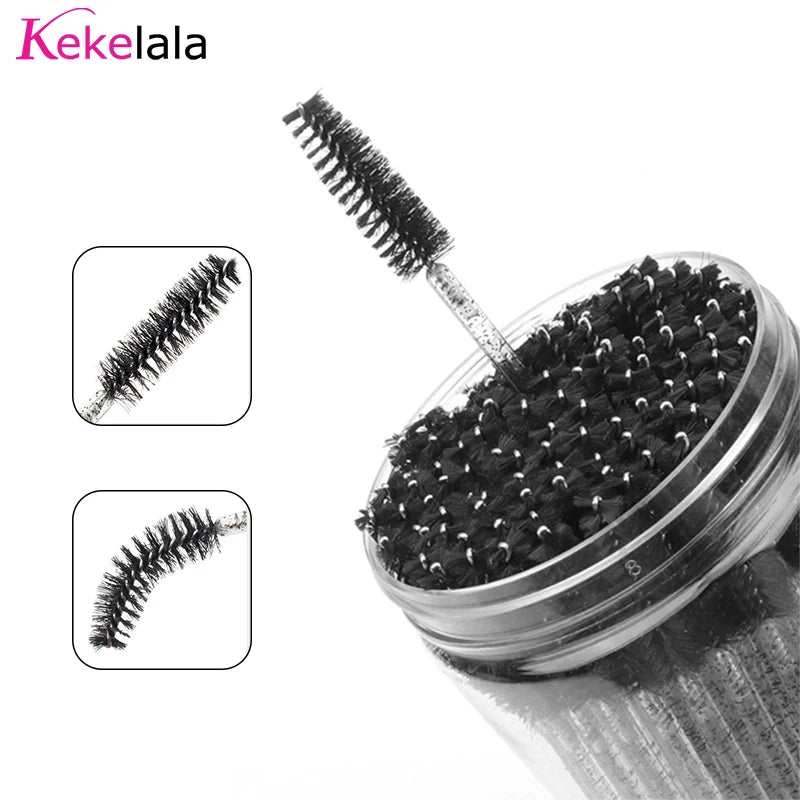 50pc Disposable Mascara Wands & Spoolie Brushes in Bottle Mascara Wand Spoolies Oasis Select