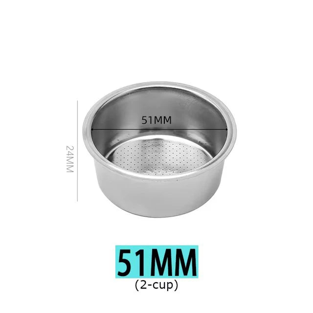 Espresso Filter Basket 51mm 58mm – 1/2/4 Cup Replacement Espresso Filter Basket Oasis Select 2 Cup 51mm