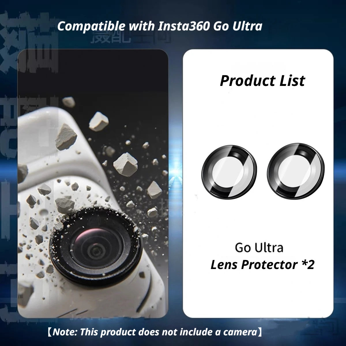 Insta360 Go Ultra Tempered Glass Lens Protector | Anti-Fog
