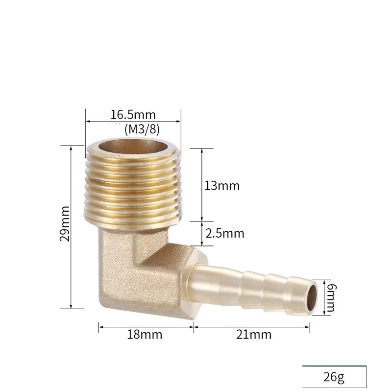 Brass Hose Fitting 4mm-19mm Barb Tail 1/8" 1/4" 1/2" 3/8" BSP Female Thread Copper Connector Joint Coupler Adapter Oasis Select 3cent male 6MM