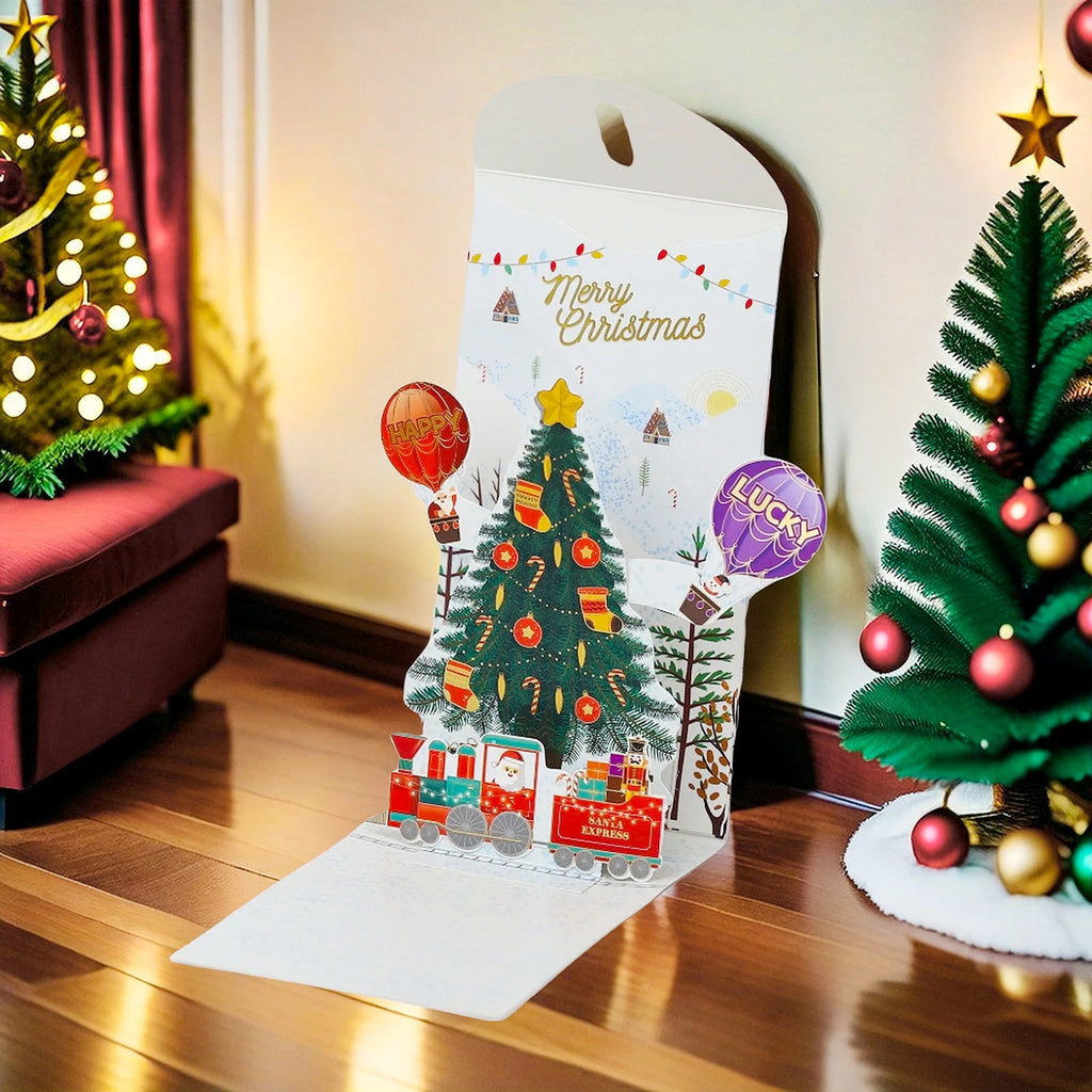 Original Design of 3D Stereoscopic Christmas Red Envelopes and Christmas Day Greeting Cards for Christmas Eve Oasis Select 1 Christmas tree