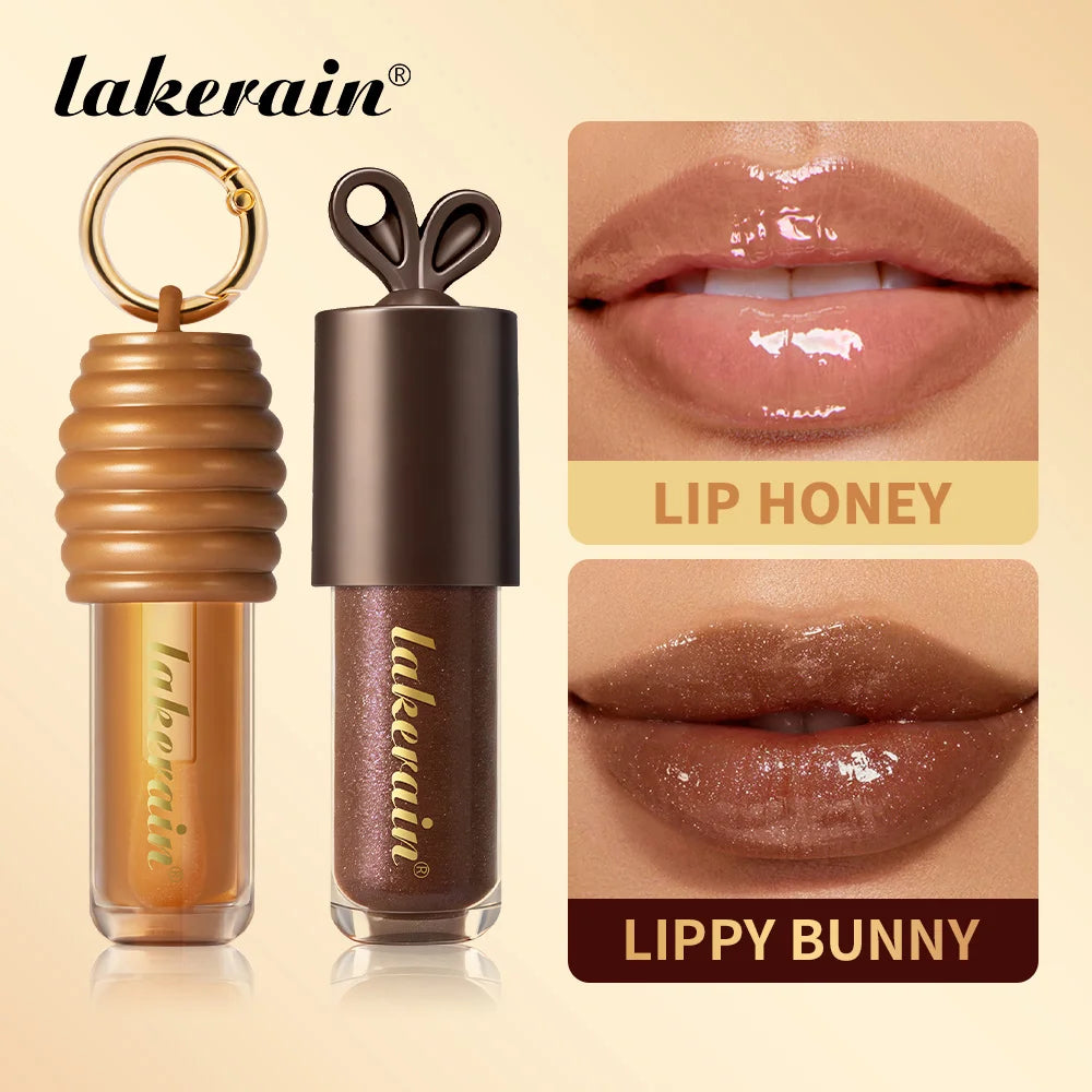 2pcs/set Honey Chocolate Lip Glaze Gloss Long-lasting Moisturizing Lip Oil Enhancing Complexion Reducing Lip Lines Lip Glosses Oasis Select Honey And Chocolate