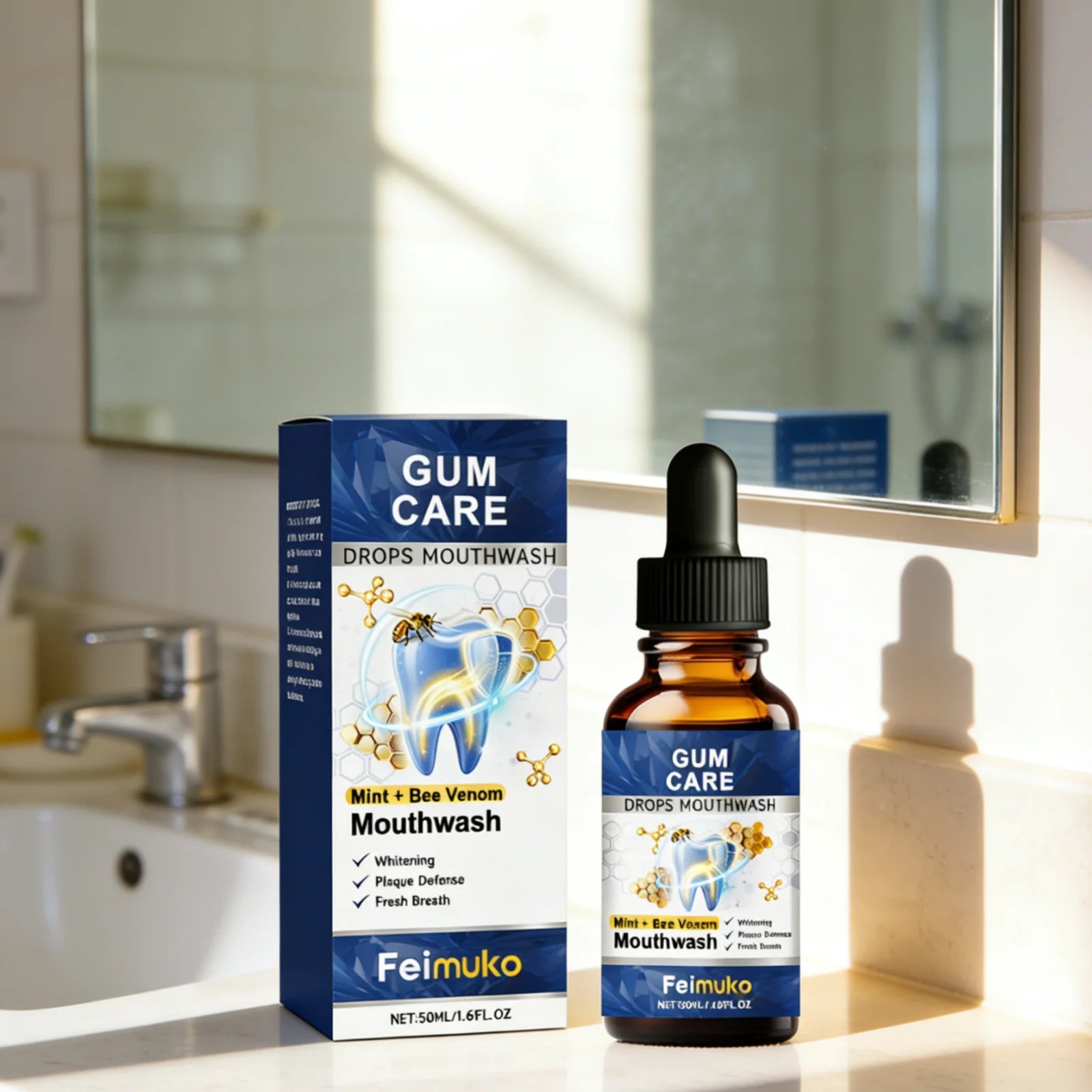 Feimuko Bee Venom Gum Care Mouthwash – Teeth Whitening 50ml Gum Care Mouthwash Oasis Select
