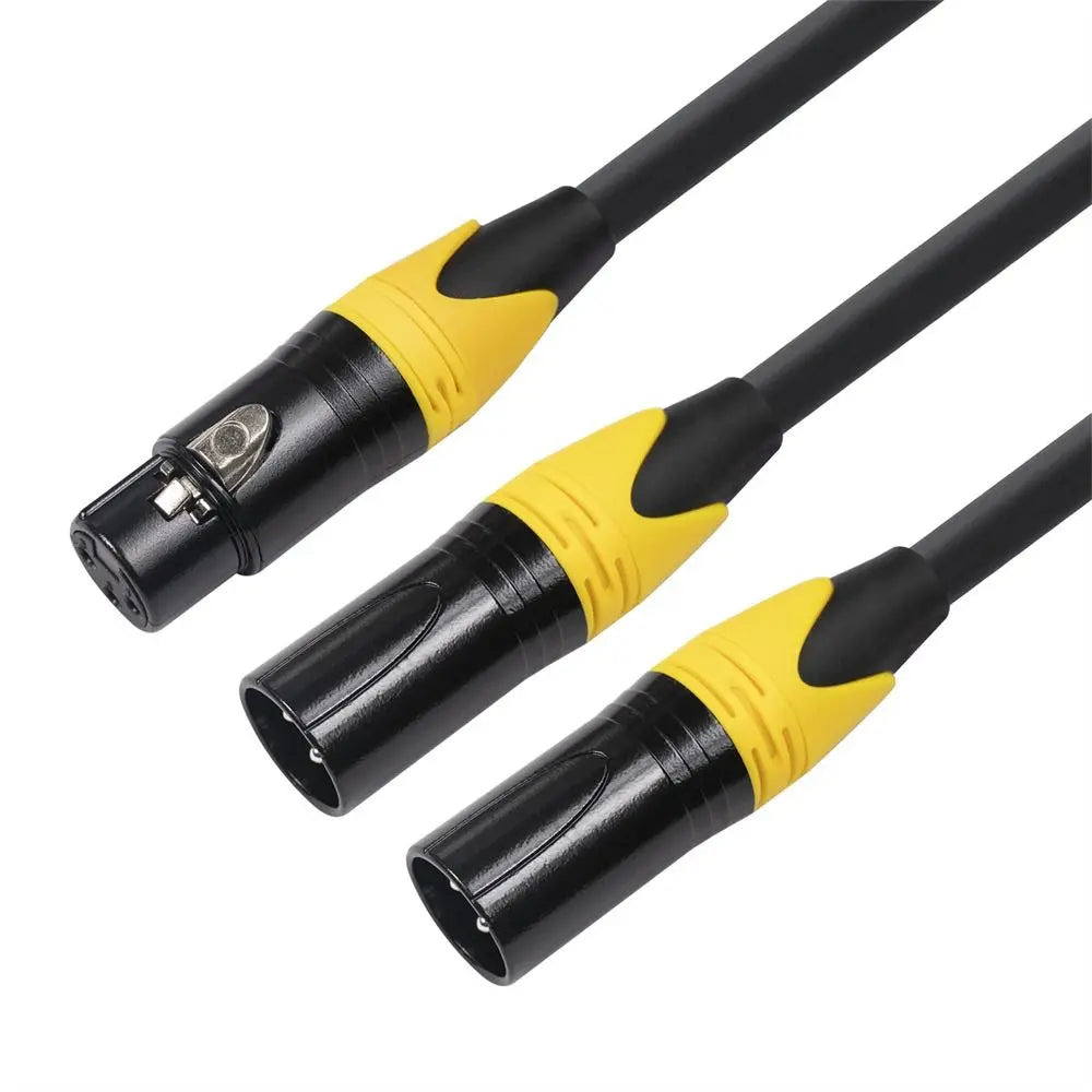 XLR Splitter 3 Pin XLR Female To Dual XLR Male Y Splitter Balanced Mic Cable 3FT 100CM Instruments Microphones Cables Signal Oasis Select