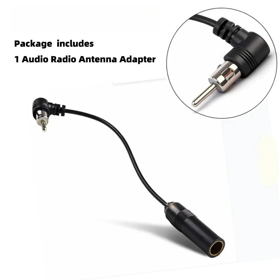 AM/FM Radio Antenna Adapter Stereo Audio Vehicle Aerial Extension Car Universal Elbow Male To Female Plug Cable Wire Oasis Select 1 PC