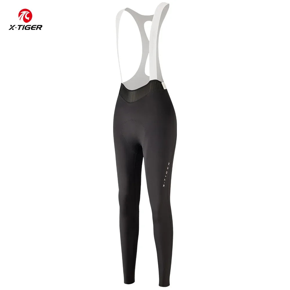 X-TIGER Women‘s Professional Cycling Bib Pants Spring Autumn MTB Road Bike Pants Breathable Shock Absorption Cycling Tights Oasis Select Black M