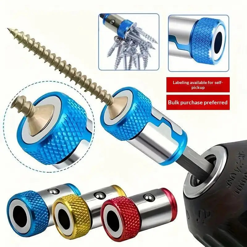 6 Pcs Universal 1/4 Inch Magnetic Screwdriver Head Bit Holder Metal Magnetizer Steel Sleeve Power Tool Position Ring Accessory Oasis Select