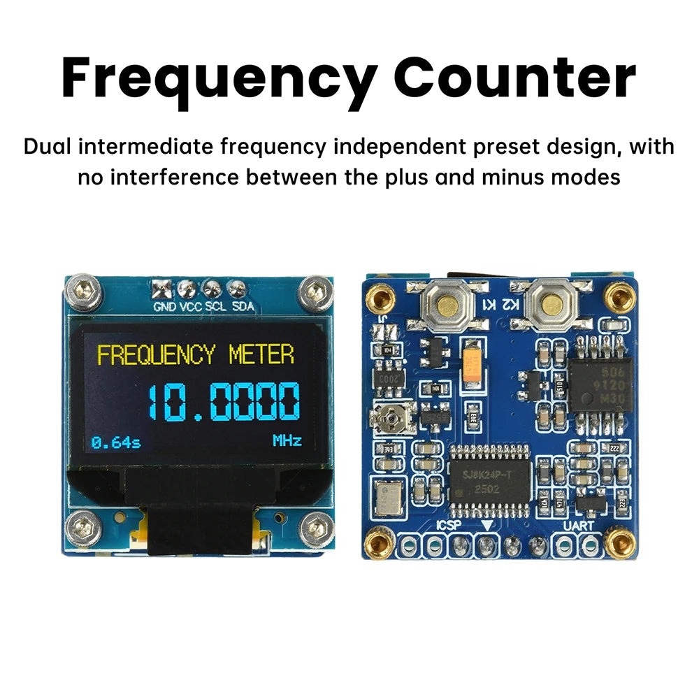 PLJ-096OLED-H1 Frequency Counter 20MHz-2.7GHz, 0.96in OLED Display with ±2.5ppm TCXO for RF Signal Measurement Oasis Select