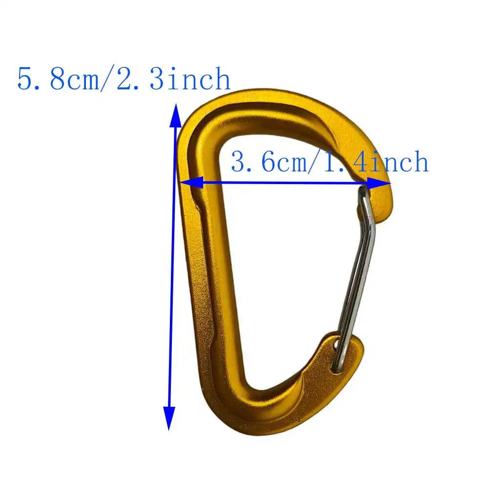 3 pc Outdoor Camping Aluminum Alloy Carabiner Keychain Hiking Backpacking Organizer Hook Mountaineering Hanging Spring Gate Lock Oasis Select