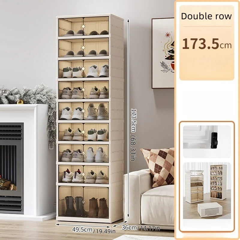 Foldable Shoe Box,One-piece|Magnetic Switch,Multi-style & Sizes|Wheeled,Living Room & Bedroom Use|Home,Shoe Storage Boxes Oasis Select Double 173.5cm