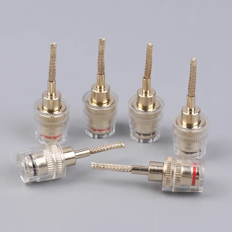 2/4Pcs 4MM Banana Female To 2MM Pin Connector HIFI Cable Adapter Plug Braided Copper Wire Socket Oasis Select