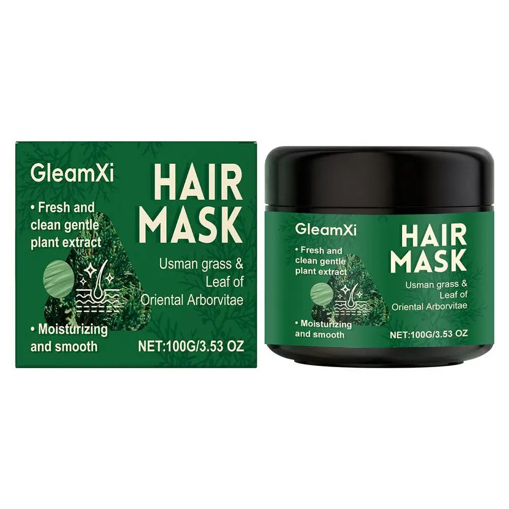 Natural Usman Shampoo Bar + Hair Mask+Hair Oil Set, Usma Grass Soap for Women&Men Gray Hair Reverse, Hair Thickening & Darkening Oasis Select hair mask