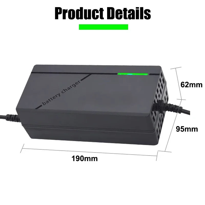 36V 48V 2A 5A Lithium Battery Charger Battery Pack 42V 54.6V 10S 13S Intelligent Fast Charging 110-240V Smart Charger US Plug Oasis Select