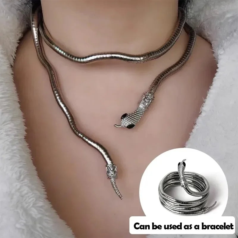 Snake Creative Jewelry Can Be Used As Necklace and Bracelet Personalized HotGirl Snake Wrap Women's Necklace Halloween Jewelry Oasis Select