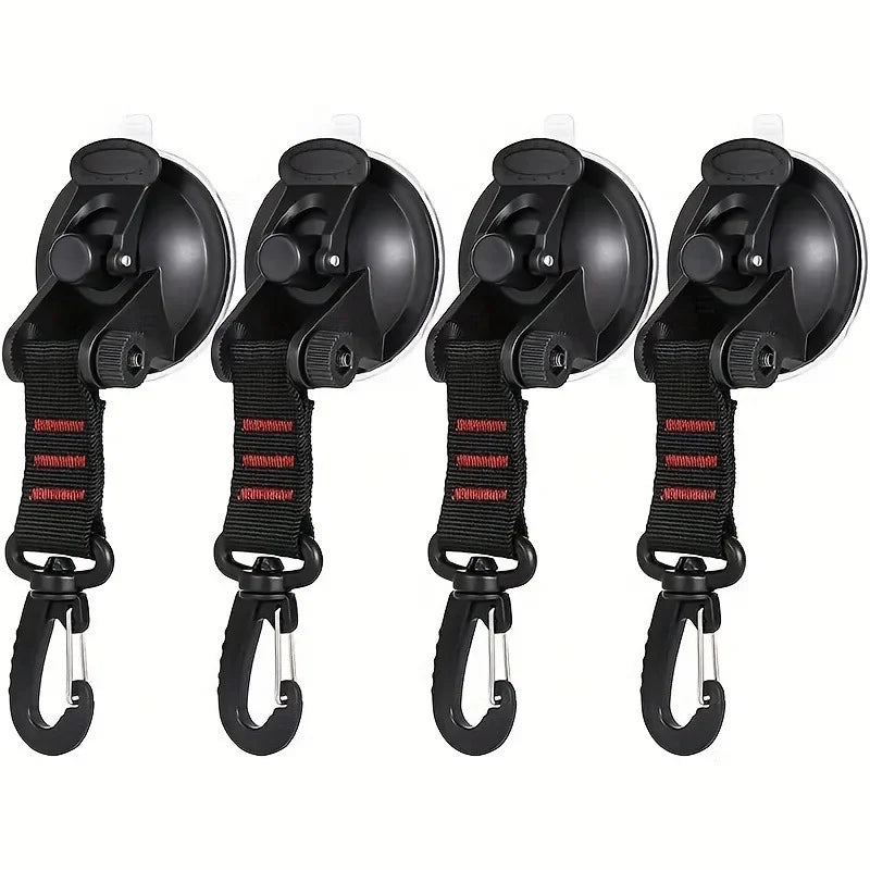 Outdoor Camping Car Tent Suction Cup Buckle Portable Suction Cup Hook Tent Hook Sun Protection Rain Cover Car Window Suction Cup Oasis Select 4pcs-red
