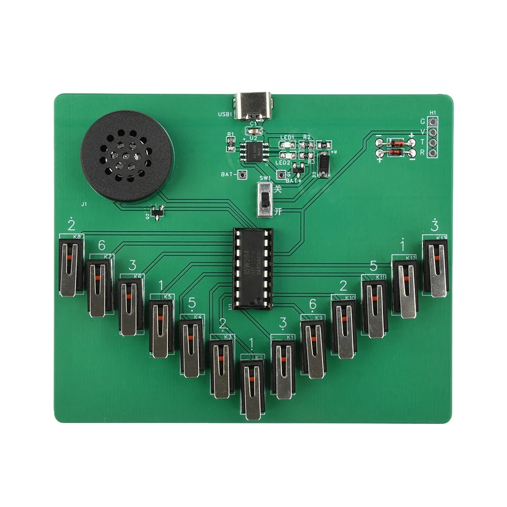 DC 3-5V Type-C Electronic Kalimba DIY Kits Pentatonic Scale Musical Instrument Circuit Board Welding Practice Teaching Parts Kit Oasis Select