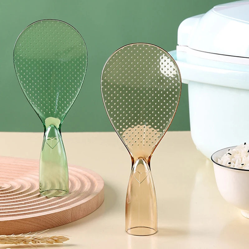 1Pc Vertical Rice Spoon Plastic Non‑Stick Rice Scoop Transparent Thick High Temperature Resistant Rice Cooker Rice Shovel Oasis Select