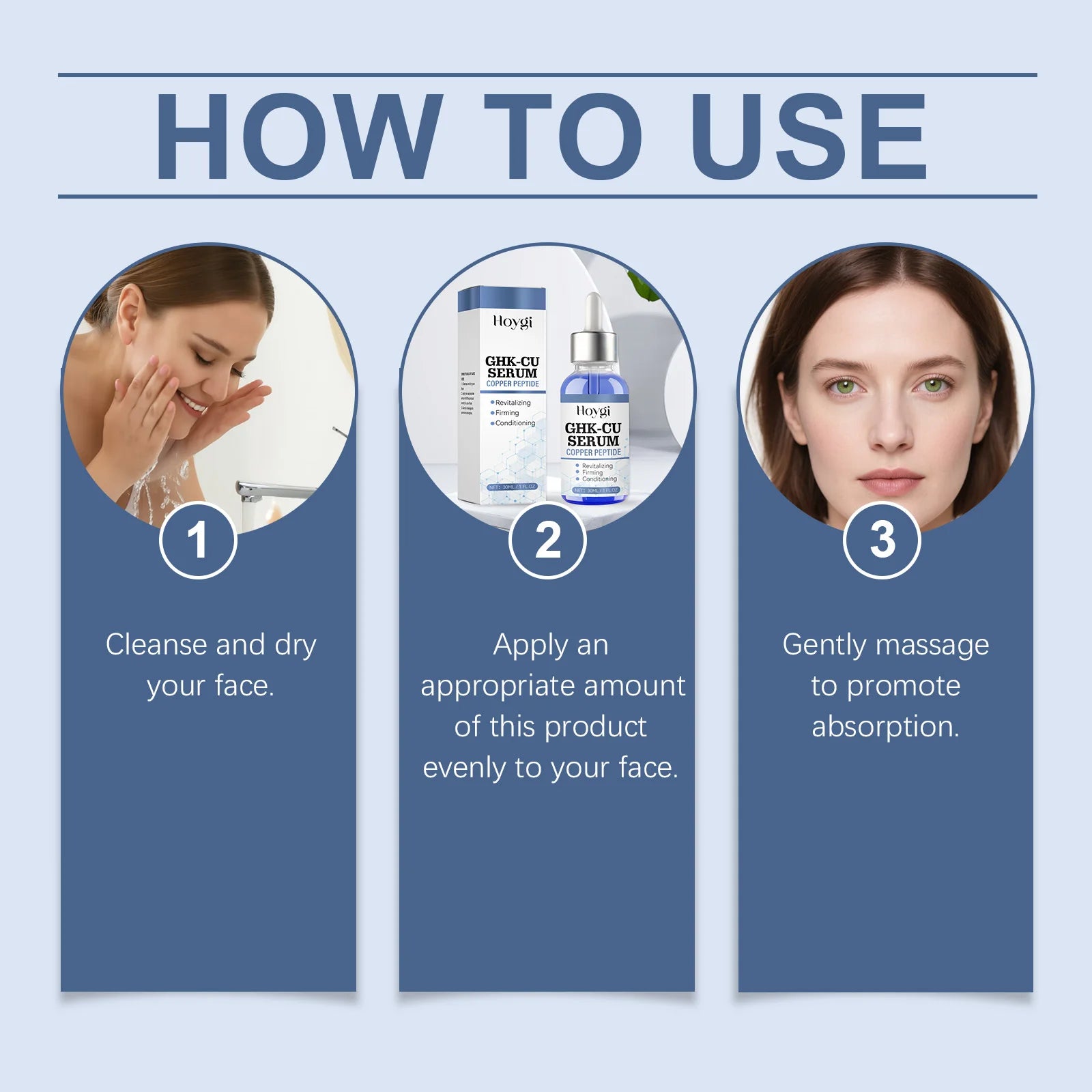 Copper Peptide Serum Face Serum Firming Lifting Supports Smoother Skin Pore Minimizing Hyaluronic Acid Brightening Hydrating 30m Oasis Select