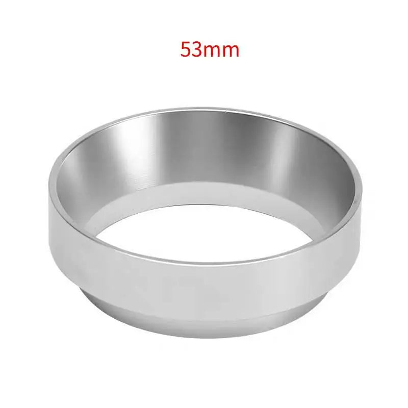 Aluminum Alloy Coffee Dosing Ring Anti-overflow Food Grade Durable for Office Daily Coffee Brewing Small Coffee Tools Oasis Select silver 53mm