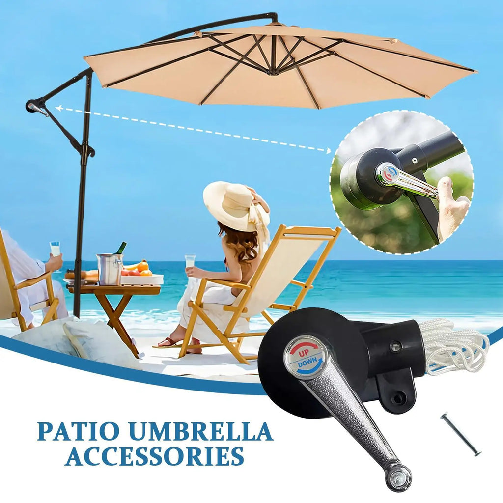 1pc Patio Umbrella Crank Handle Sturdy Replace Parts Parasol Hand Crank Sunshade Attachment for Pool Picnic Beach Camping Garden Oasis Select
