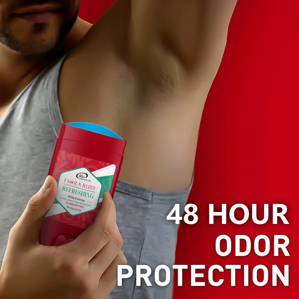 Flora Ruby 68g Stick 48 Hour Male Deodorizer, Deodorizing, Long Lasting Scent Suppress Odor And Eliminate odor Underarm Deodoran Oasis Select
