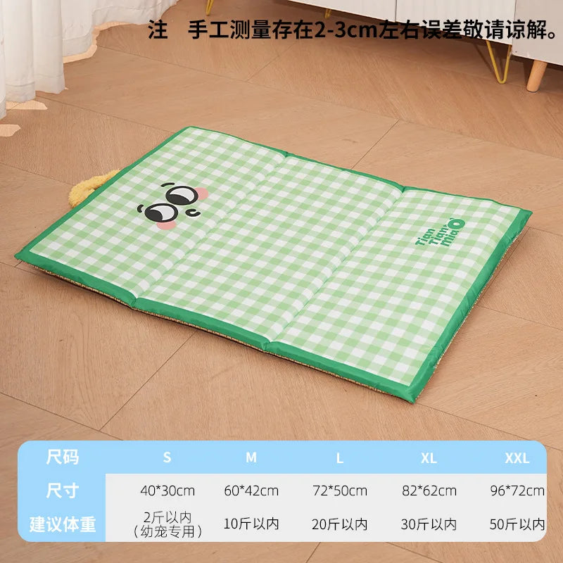 Four-season Pet Mat, Double-sided Dog Mat, Waterproof and Anti-slip for Small and Medium-sized Dogs and Cats in Summer Dog Bed Oasis Select green L-72x50cm