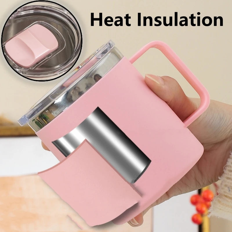 650ML Double-layer Coffee Cup with Lid Insulated Cup Vacuum Stainless Steel Double Layer Large Capacity Portable Traveling Oasis Select