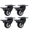 4pcs 1.5 Inches 2inch Heavy Duty 180kg Black Swivel Castor Wheels Trolley Furniture Caster Rubber Flat Brake Gold Drill Caster Oasis Select 4 Pcs-Brake 1.5 Inch