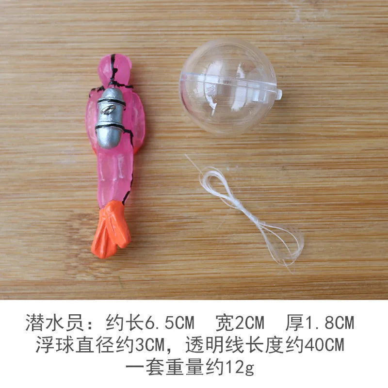 The New Resin Floating Diver Fish Tank Floating Decoration Under The Underwater Scenery Underwater World Small Floating Ball Oasis Select Noctilucent Pink