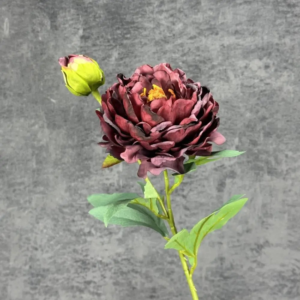Peony Simulation Flowers, Home And Living Room Artificial Flower Decorations, Dining Table Dried Flower Bouquet Decoration Oasis Select Retro Red1