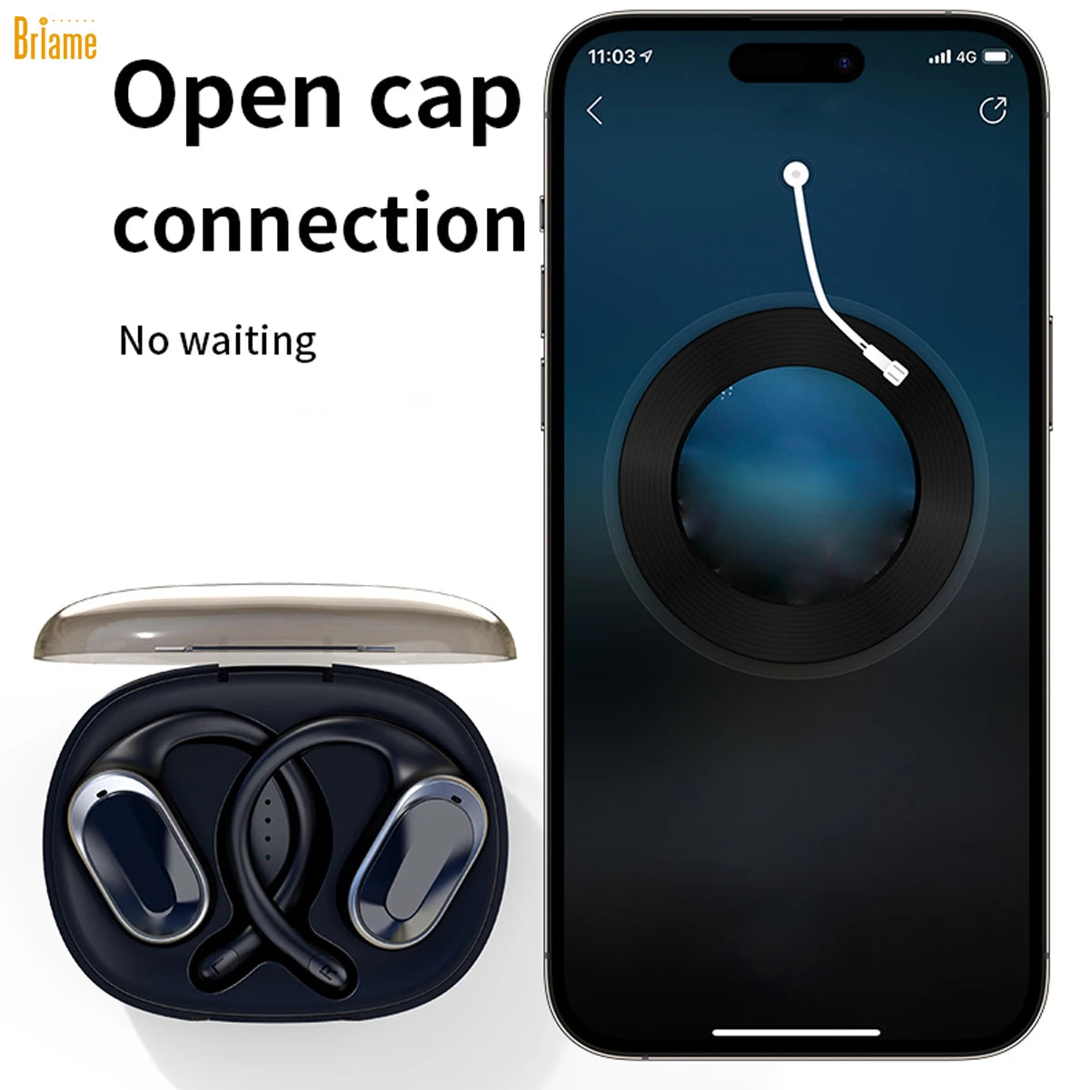 Briame Bluetooth Earhook Earphones Wireless Sports In-Ear Headset with Microphone for Running Sport Headphones Ows Headset Game Oasis Select