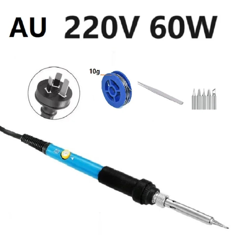 60W Adjustable Temperature Electric Soldering Iron 220V 110V 60W Welding Solder Rework Station Heat Pencil Tips Repair Tools Oasis Select Set-3