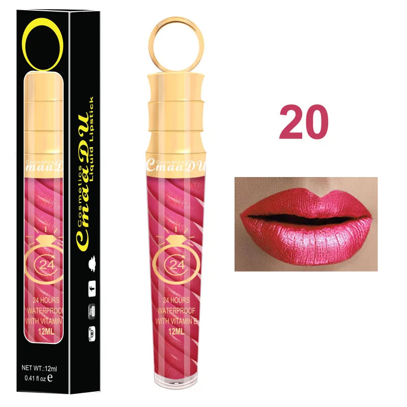 1 Pcs Matte Lip Gloss Waterproof Selection Spiral Glossy Lipstick Long-lasting Non-stick Cup Non-fading Exquisite Gift Oasis Select 20