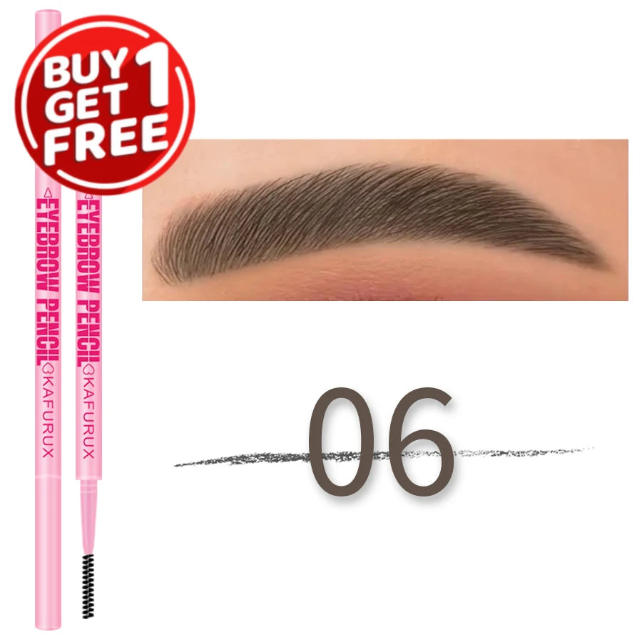 KAFURUX 6-Color Ultra-Fine Waterproof Eyebrow Pencil & Brush