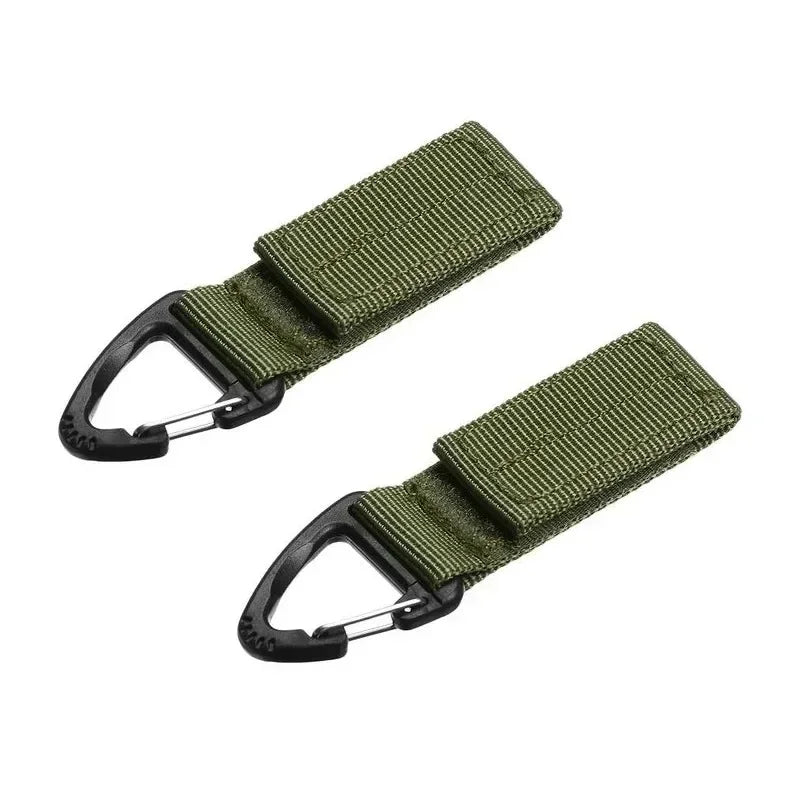2/4Pcs Tactical Hanging Key Hook Clip Clamp Buckle Nylon Webbing Molle Belt Carabiner Outdoor Strap Climbing Accessories Oasis Select Green 2pcs