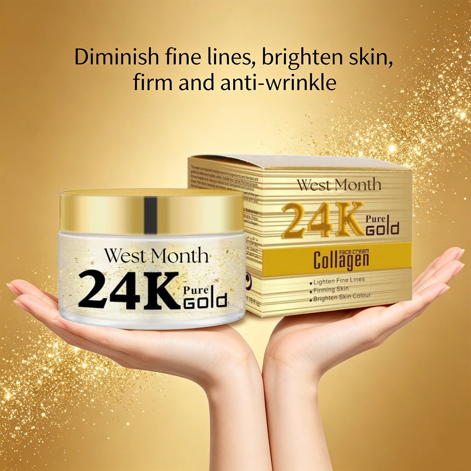 24k Collagen Face Cream Fade Fine Lines Moisturizing Brightening Hydrating Smoothing Nourishes Firming Lifting Face Skin Care Oasis Select