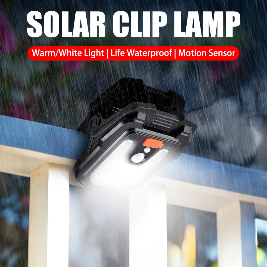 19 LED Solar Outdoor Clip Light – Motion Sensor, IP65, Dual Charge